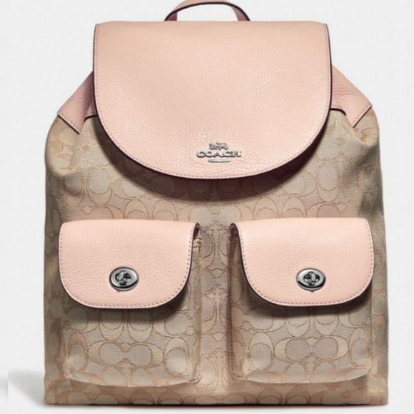 Coach Handbags - Coach |Billie Backpack In Signature Jacquard- Pink